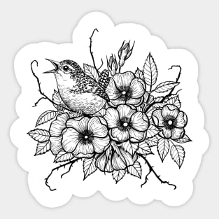 Wren bouquet Sticker